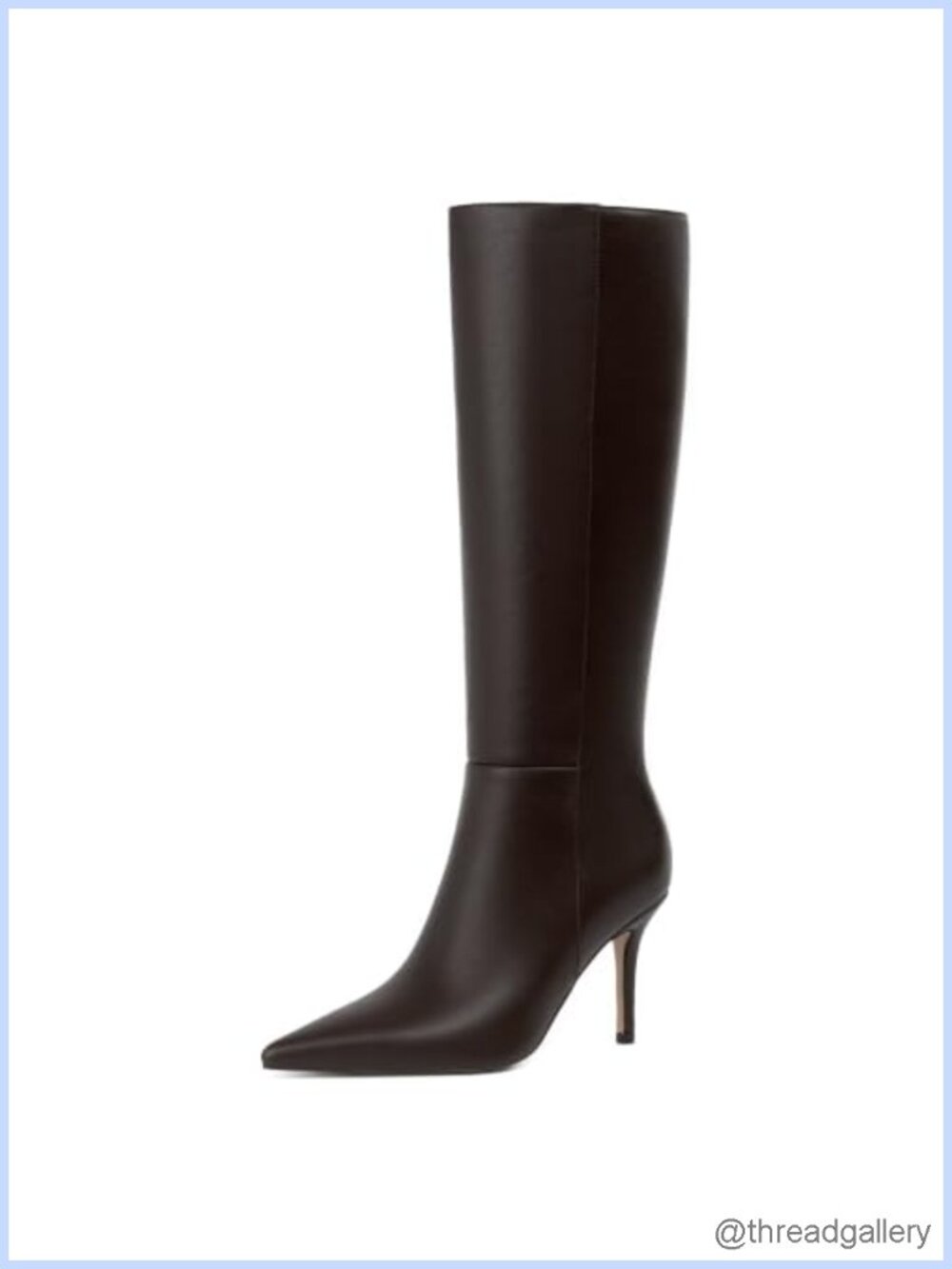 Women's Knee-High Stiletto Heel Pointed Toe Tall Boots Faux Leather